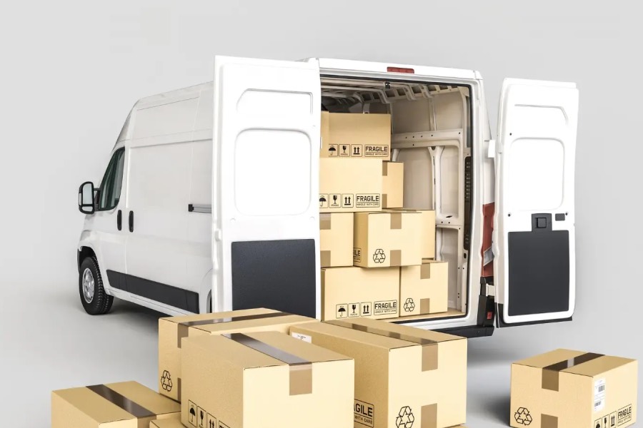 van handling cargo